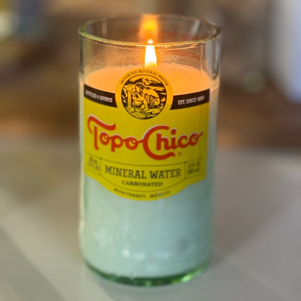 FREE Hand crafted Upcycled Topo Chico Bees Wax Candles